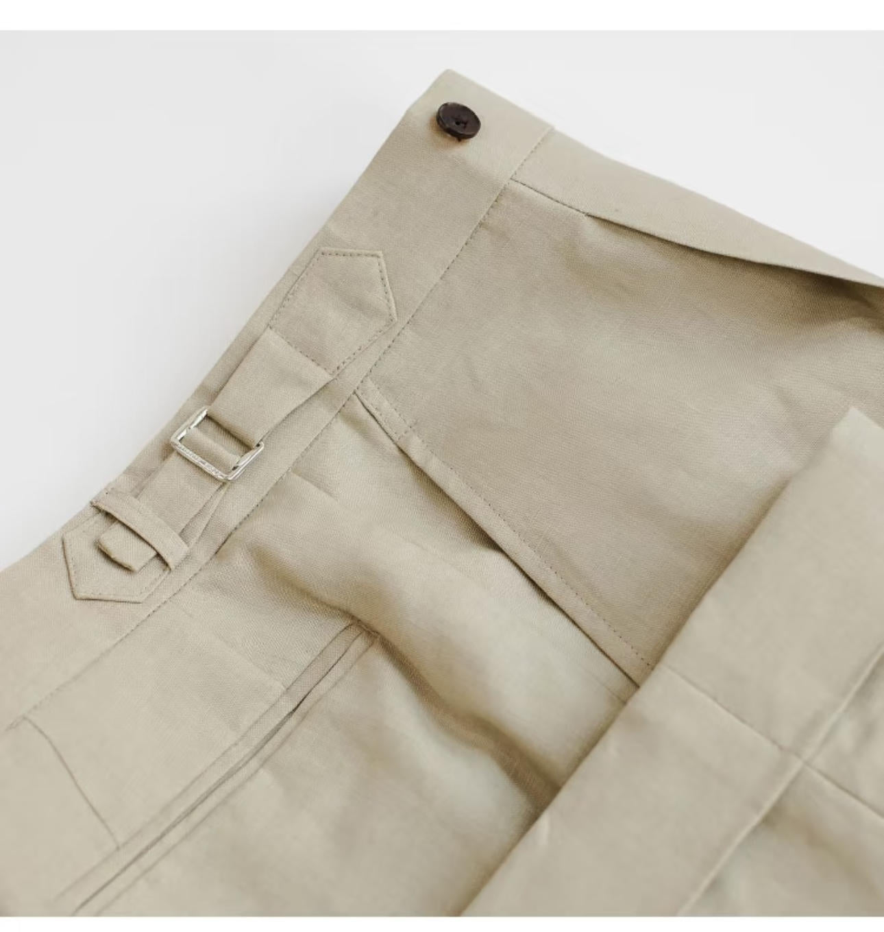 Light Beige Naples Linen Italian Trousers