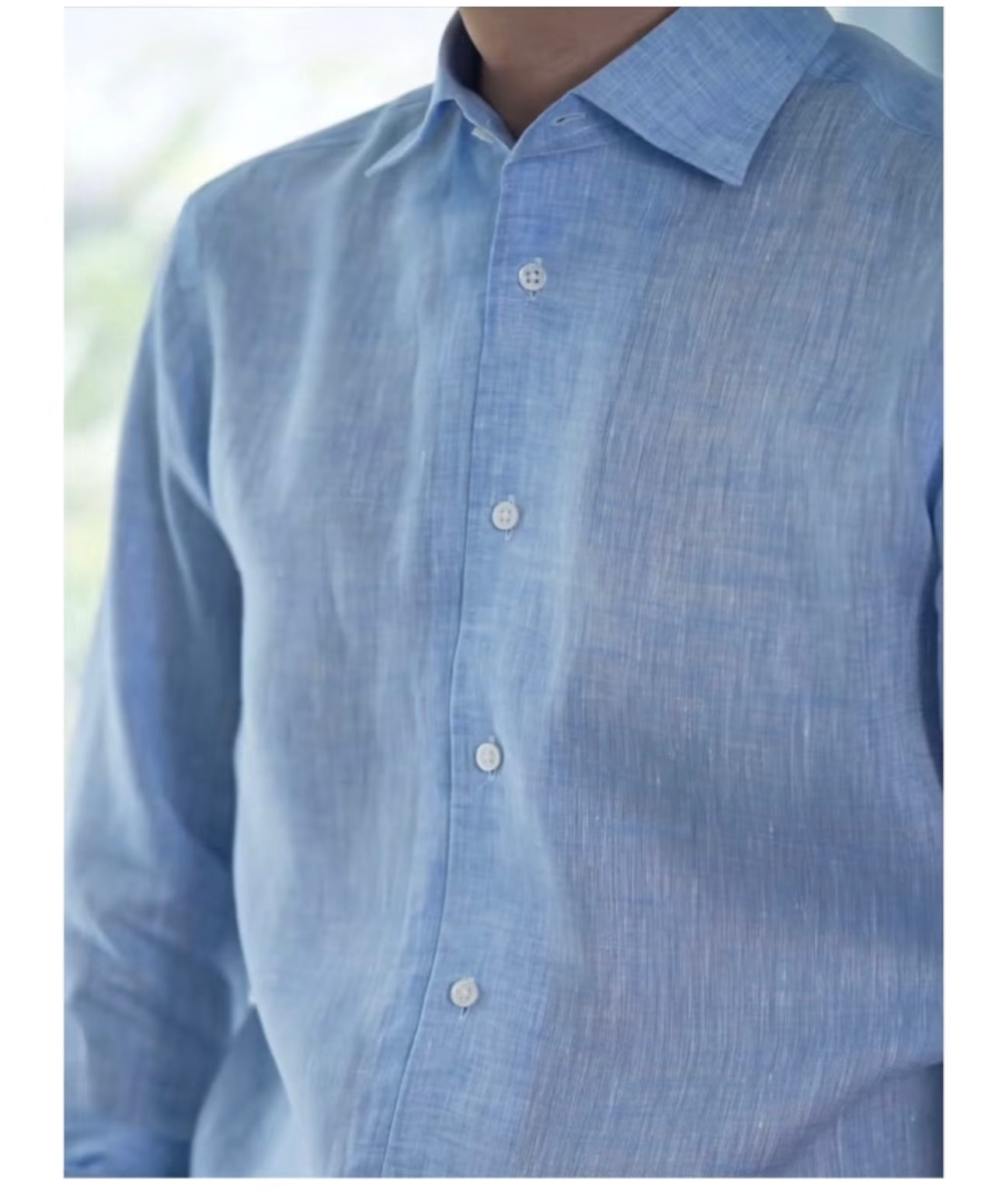 Light Blue Washed Linen Shirt