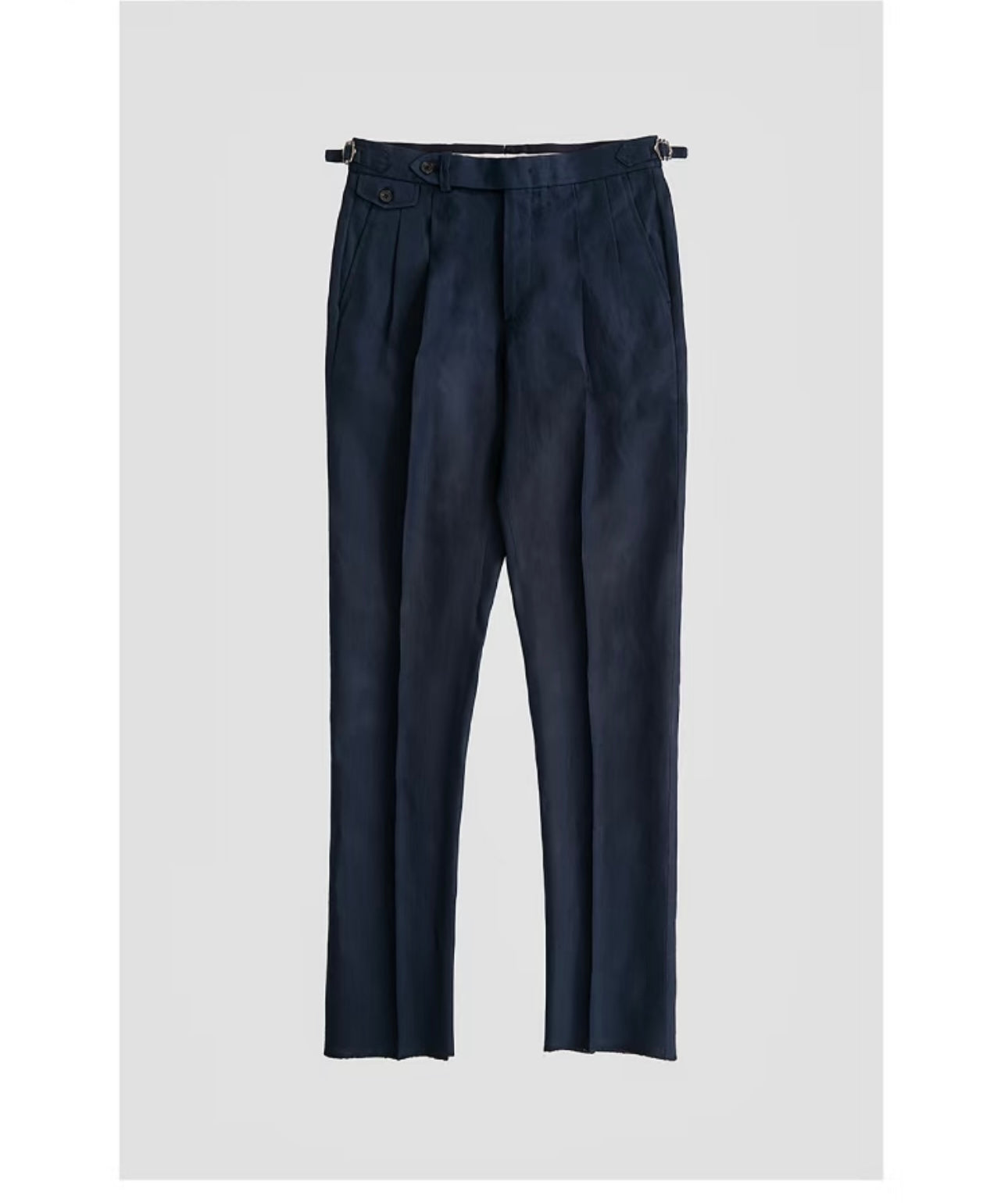 Navy Blue Naples Linen Italian Trousers