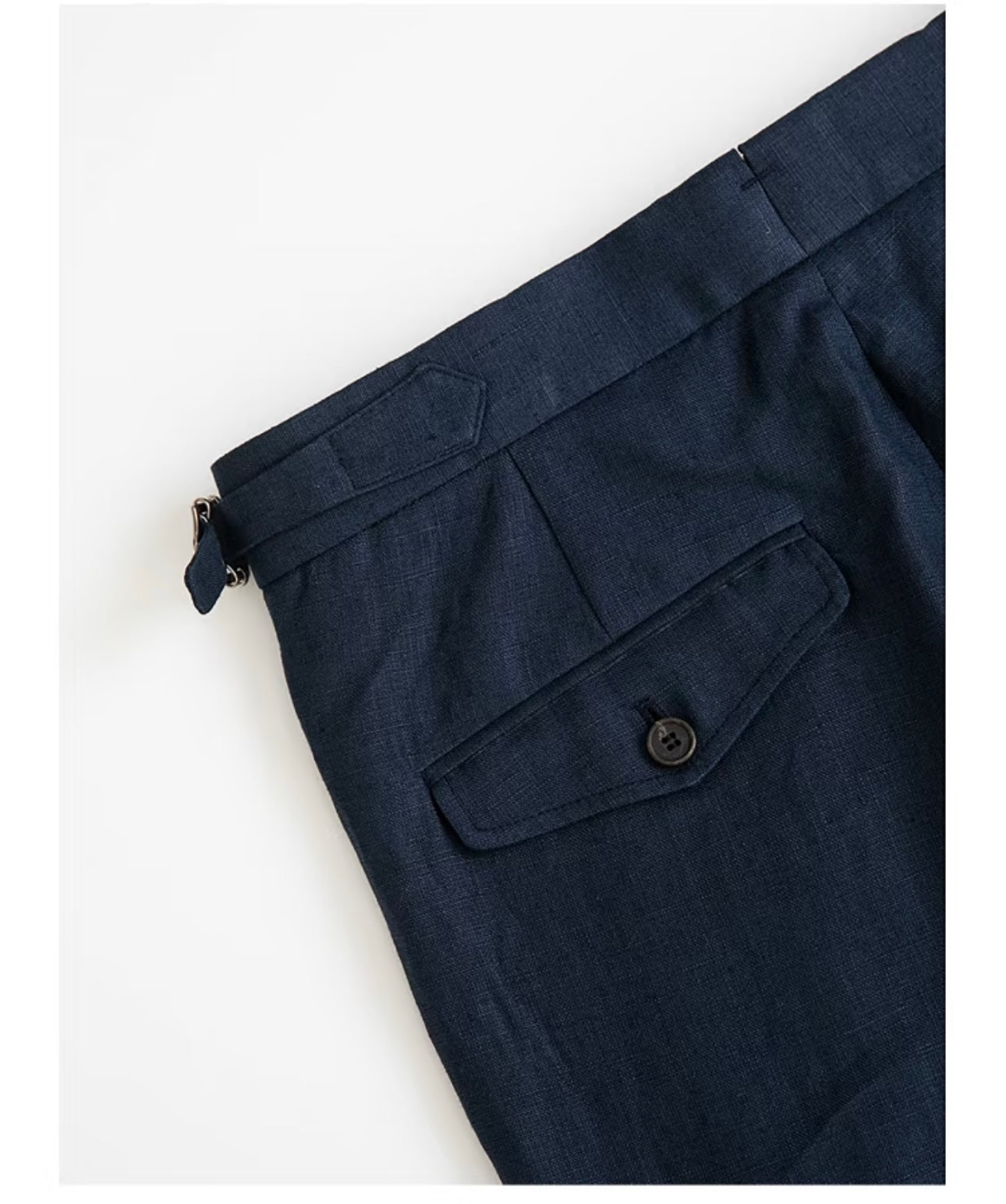 Navy Blue Naples Linen Italian Trousers
