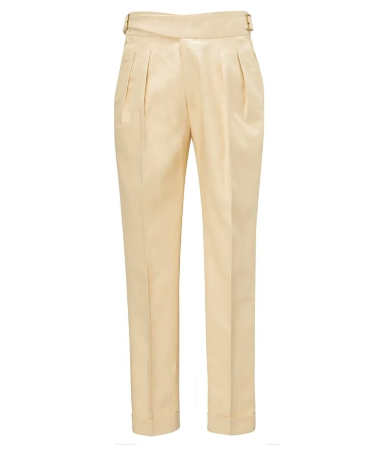 Off-White Linen Gurkha Bi-Fold Trousers