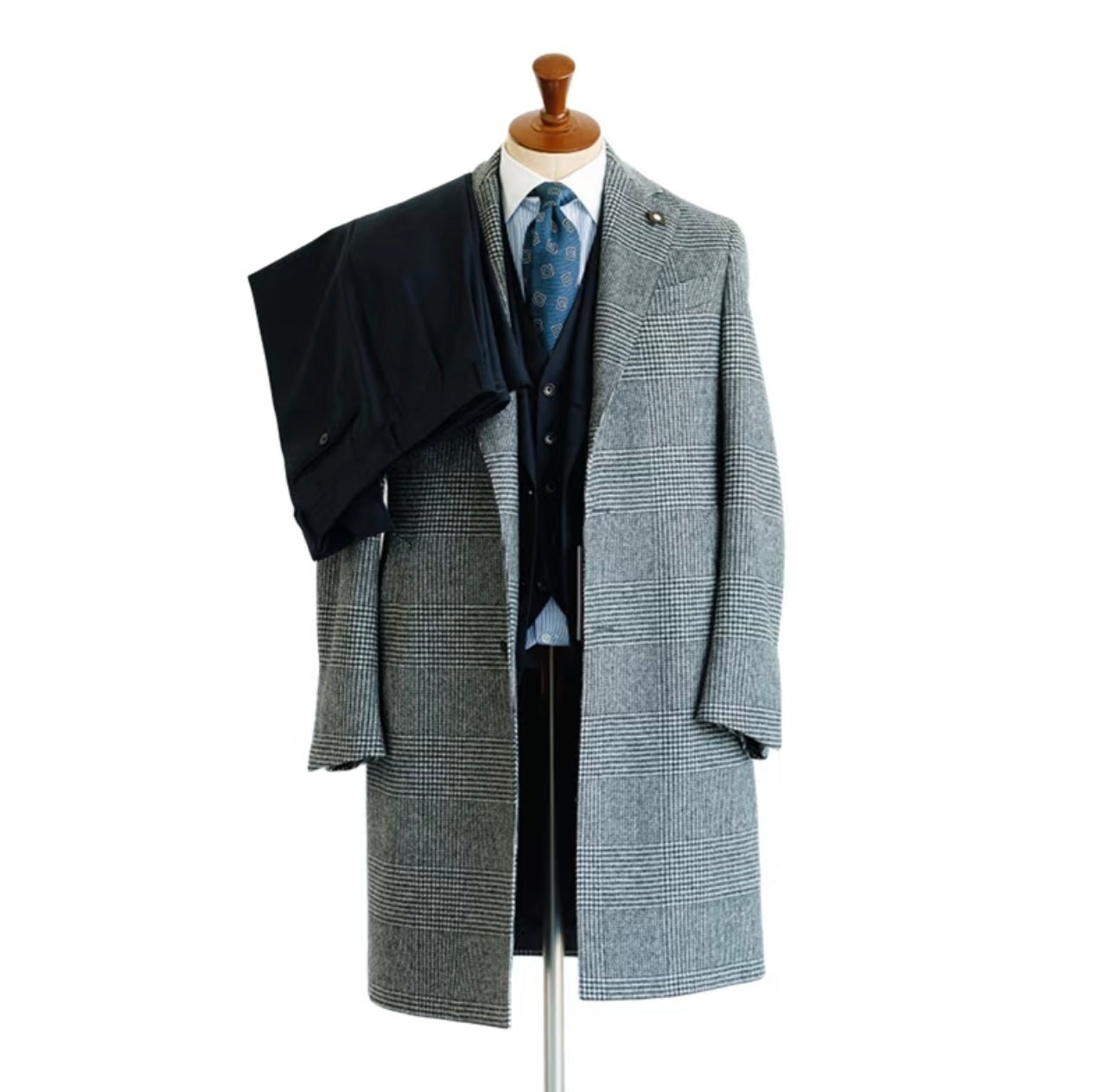 Grey Classic Check Coat