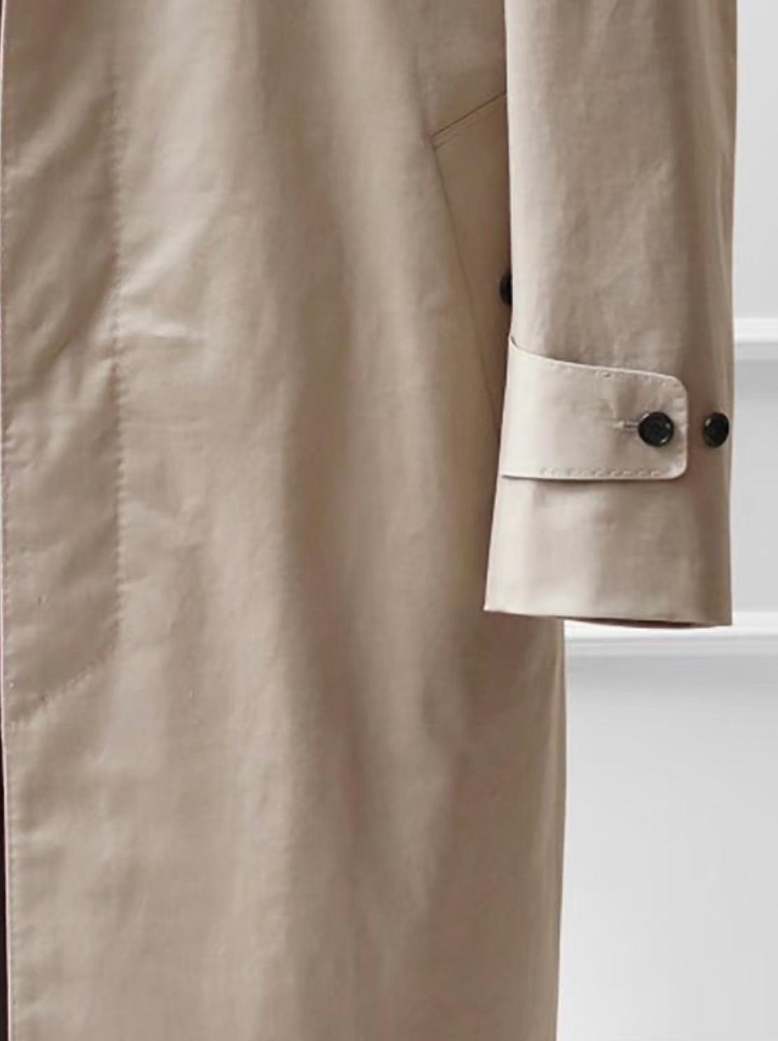 Balmacaan Khaki Cotton Coat