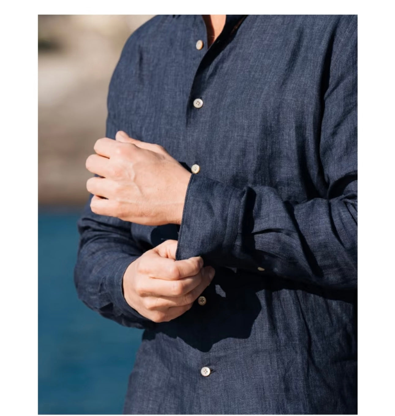 Navy Linen Shirt