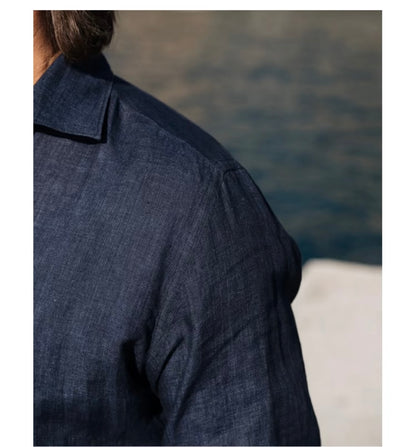 Navy Linen Shirt