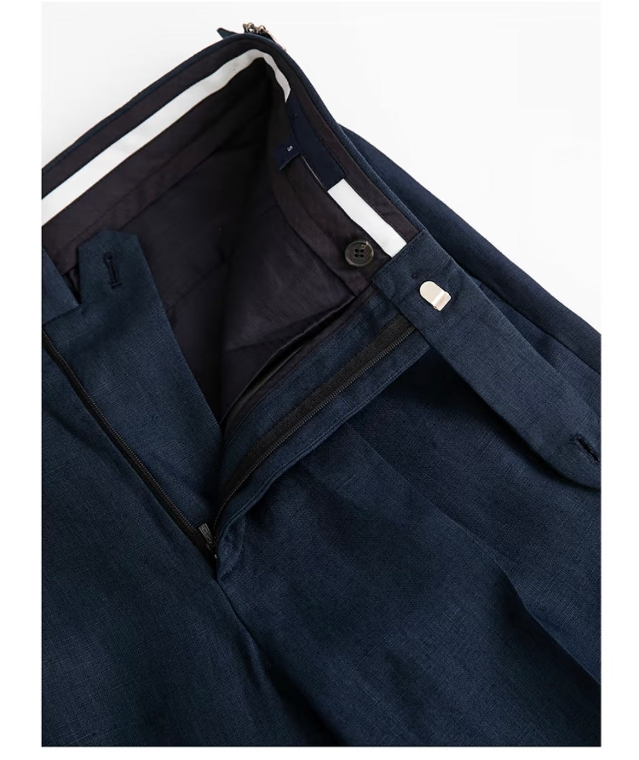 Navy Blue Naples Linen Italian Trousers