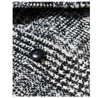 Grey Check Lace-Up Coat