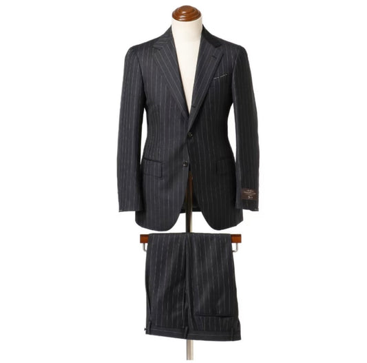 Navy Striped Wool Suit